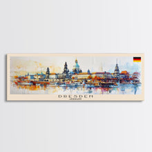 Load image into Gallery viewer, Dresde Germany Travel Art, City Art, Framed Canvas Print or Metal Wall Art, Europe Travel Poster, Panoramic Wall Art, Extra Wide Wall Art