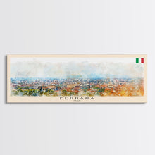 Carregar imagem no visualizador da galeria, Ferrara Italy Travel Art, City Art, Framed Canvas Print or Metal Wall Art, Europe Travel Poster, Panoramic Wall Art, Extra Wide Wall Art
