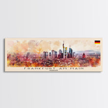 Carregar imagem no visualizador da galeria, Frankfurt Germany Travel Print Wall Art, Panoramic City Art, Travel Art, Wall Decor, Vacation Gift, Framed Canvas Print Or Metal Art