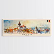 Cargar imagen en el visor de la galería, Galati Romania Travel Art, City Art, Framed Canvas Print or Metal Wall Art, Europe Travel Poster, Panoramic Wall Art, Extra Wide Wall Art