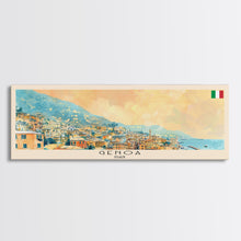 Carregar imagem no visualizador da galeria, Genoa Italy Travel Art, City Art, Framed Canvas Print or Metal Wall Art, Europe Travel Poster, Panoramic Wall Art, Extra Wide Wall Art