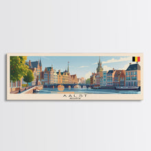 Carregar imagem no visualizador da galeria, Aalst Belgium Travel Print Wall Art, Panoramic City Art, Travel Art, Wall Decor, Vacation Gift, Framed Canvas Print Or Metal Art