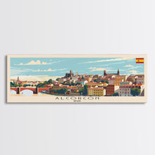 Carregar imagem no visualizador da galeria, Alcorcón Spain Panoramic Travel Poster, Framed Canvas Print or Metal Wall Art, Travel Art, Home Decor, Panoramic Painting, Midcentury Art