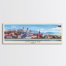 Load image into Gallery viewer, Angarsk Russia Panoramic Travel Poster, Framed Canvas Print or Metal Wall Art, Travel Art, Home Decor, Panoramic Painting, Midcentury Art