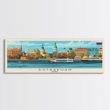 Load image into Gallery viewer, Astrakhan Russia Travel Print Wall Art, Panoramic City Art, Travel Art, Wall Decor, Vacation Gift, Framed Canvas Print Or Metal Art