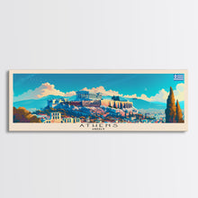 Load image into Gallery viewer, Athens Greece Travel Art, City Art, Framed Canvas Print or Metal Wall Art, Europe Travel Poster, Panoramic Wall Art, Extra Wide Wall Art