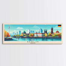 Load image into Gallery viewer, Berlin Germany Travel Print Wall Art, Panoramic City Art, Travel Art, Wall Decor, Vacation Gift, Framed Canvas Print Or Metal Art