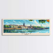 Load image into Gallery viewer, Borås Sweden Travel Art, City Art, Framed Canvas Print or Metal Wall Art, Europe Travel Poster, Panoramic Wall Art, Extra Wide Wall Art