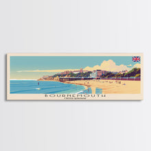Load image into Gallery viewer, Bournemouth United Kingdom Wall Art, Panoramic Travel Poster, Panoramic Framed Canvas Print, City Wall Art, Wall Hanging Home Decor, Travel Art