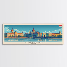 Carregar imagem no visualizador da galeria, Budapest Hungary Travel Art, City Art, Framed Canvas Print or Metal Wall Art, Europe Travel Poster, Panoramic Wall Art, Extra Wide Wall Art