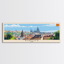Load image into Gallery viewer, Burgos Spain Wall Art, Panoramic Travel Poster, Panoramic Framed Canvas Print, City Wall Art, Wall Hanging Home Decor, Travel Art