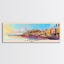 Carregar imagem no visualizador da galeria, Cagliari Italy Wall Art, Panoramic Travel Poster, Panoramic Framed Canvas Print, City Wall Art, Wall Hanging Home Decor, Travel Art
