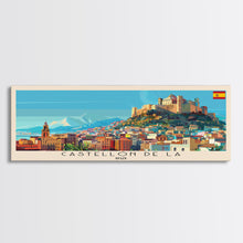 Cargar imagen en el visor de la galería, Castellon de la Plana Spain Wall Art, Panoramic Travel Poster, Panoramic Framed Canvas Print, City Wall Art, Wall Hanging Home Decor, Travel Art