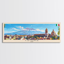 Cargar imagen en el visor de la galería, Catania Italy Travel Print Wall Art, Panoramic City Art, Travel Art, Wall Decor, Vacation Gift, Framed Canvas Print Or Metal Art