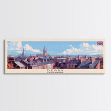 Load image into Gallery viewer, Derby United Kingdom Travel Print Wall Art, Panoramic City Art, Travel Art, Wall Decor, Vacation Gift, Framed Canvas Print Or Metal Art