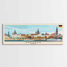 Load image into Gallery viewer, Dresde Germany Travel Art, City Art, Framed Canvas Print or Metal Wall Art, Europe Travel Poster, Panoramic Wall Art, Extra Wide Wall Art