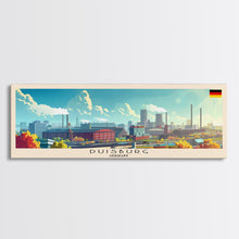 Load image into Gallery viewer, Duisburg Germany Wall Art, Panoramic Travel Poster, Panoramic Framed Canvas Print, City Wall Art, Wall Hanging Home Decor, Travel Art