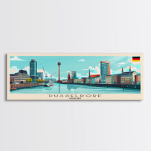 Load image into Gallery viewer, Dusseldorf Germany Travel Art, City Art, Framed Canvas Print or Metal Wall Art, Europe Travel Poster, Panoramic Wall Art, Extra Wide Wall Art