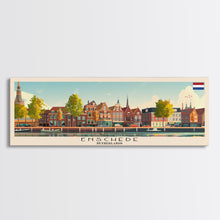 Load image into Gallery viewer, Enschede Netherlands Wall Art, Panoramic Travel Poster, Panoramic Framed Canvas Print, City Wall Art, Wall Hanging Home Decor, Travel Art