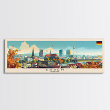 Load image into Gallery viewer, Essen Germany Travel Print Wall Art, Panoramic City Art, Travel Art, Wall Decor, Vacation Gift, Framed Canvas Print Or Metal Art