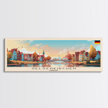 Carregar imagem no visualizador da galeria, Gelsenkirchen Germany Panoramic Travel Poster, Framed Canvas Print or Metal Wall Art, Travel Art, Home Decor, Panoramic Painting, Midcentury Art