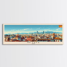Carregar imagem no visualizador da galeria, Getafe Spain Panoramic Travel Poster, Framed Canvas Print or Metal Wall Art, Travel Art, Home Decor, Panoramic Painting, Midcentury Art
