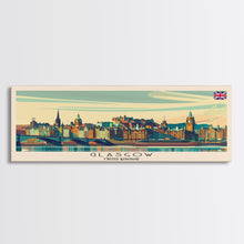 Carregar imagem no visualizador da galeria, Glasgow United Kingdom Travel Art, City Art, Framed Canvas Print or Metal Wall Art, Europe Travel Poster, Panoramic Wall Art, Extra Wide Wall Art