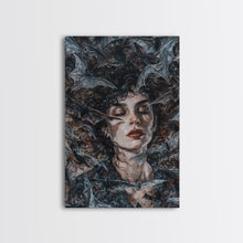 Load image into Gallery viewer, Bats and Beauty in the Night - Spooky Halloween Wall Art - Creepy Home Decor - Gothic Art Print - Unique Halloween Decoration