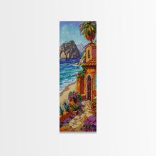 Load image into Gallery viewer, Coastal Printed Canvas Painting Framed, White Framed Wall Art of Hawaii Coast, Housewarming Gift for Her, Tall Narrow Wall Art, Modern Art