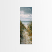 Load image into Gallery viewer, Beach Pathway to Ocean View - Framed Canvas Print, Skinny Tall Art, Coastal Landscape Art, Wall Art for Living Room, Bedroom Decor, Beach Art