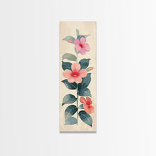 Cargar imagen en el visor de la galería, Floral Bouquet With Pink And Red Flowers - Skinny Art Tall Art Framed Canvas Print Japanese Style Art Ukiyo-e Art