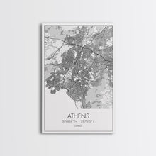 Load image into Gallery viewer, Athens Street Map, Greece Map, Travel Wall Art, Friendship Gift, Bedroom Art, Minimalist Art, Wall Art, Canvas Print, Canvas Wall Art