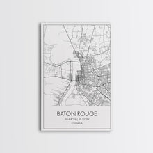 Load image into Gallery viewer, Baton Rouge Street Map, Louisiana Map, City Map Art, Modern Art, Wall Art, Canvas Print, Canvas Wall Art, Travel Gift, Home Wall Art