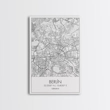 Load image into Gallery viewer, Berlin Street Map, Germany Map, Europe City Map Art, Modern Art, Wall Art, Canvas Print, Canvas Wall Art, Travel Lover Gift, Guest Room Art