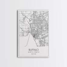 Carregar imagem no visualizador da galeria, Buffalo Street Map, New York Map, City Map Art, Modern Art, Wall Art, Canvas Print, Canvas Wall Art, Wedding Gift, Home Office Wall Art