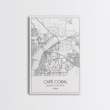 Carregar imagem no visualizador da galeria, Cape Coral Street Map, Florida Map, City Map Art, Modern Art, Wall Art, Canvas Print, Canvas Wall Art, Travel Gifts For Men, Apartment Décor