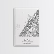 Load image into Gallery viewer, Dubai Street Map, UAE Map, City Map Art, Minimalist Art, Wall Art, Canvas Print, Aviation Gift, Travel Art, Office Décor, Unique Wall Art