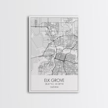 Load image into Gallery viewer, Elk Grove Street Map, California Map, City Map Art, Minimalist Art, Wall Art, Canvas Print, Bedroom Wall Art, Housewarming Gift, Travel Art