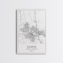 Carregar imagem no visualizador da galeria, Eugene Street Map, Oregon Map, City Map Art, Minimalist Art, Wall Art, Canvas Print, Traveler Gift, Home Office Wall Art, Travel Décor