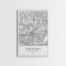 Load image into Gallery viewer, Fort Worth Street Map, Texas Map, City Map Art, Minimalist Art, Wall Art, Canvas Print, Travel Wall Art, Gifts For Women, Man Cave Décor