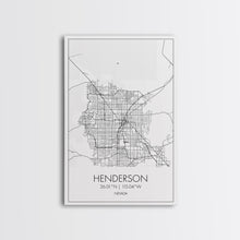 Load image into Gallery viewer, Henderson Street Map, Nevada Map, City Map Art, Minimalist Wall Art, Wall Art, Canvas Print, Gifts For Her, Travel Art, Man Cave Art,