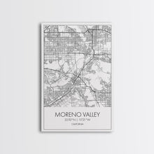 Load image into Gallery viewer, Moreno Valley Street Map, California Map, City Map Art, Modern Art, Wall Art, Canvas Print, Wall Art For Bedroom, Couple Gift, Travel Print