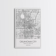 Load image into Gallery viewer, Oklahoma City Street Map, Oklahoma Map, City Map Art, Modern Art, Wall Art, Canvas Print, Bedroom Prints, Anniversary Gift, Travel Wall Art