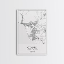 Load image into Gallery viewer, Oxnard Street Map, California Map, City Map Art, Minimalist Art, Wall Art, Canvas Print, Bedroom Print, Anniversary Gift, Travel Wall Print