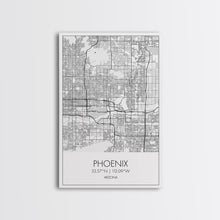 Load image into Gallery viewer, Phoenix Street Map, Arizona Map, City Map Art, Minimalist Art, Wall Art, Canvas Print, Master Bedroom Décor, Gifts For Her, Travel Wall Art