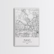 Load image into Gallery viewer, Plano Street Map, Texas Map, City Map Art, Minimalist Art, Wall Art, Canvas Print, Wall Art Prints, Travelling Gift, Living Room Décor