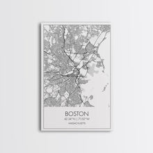 Load image into Gallery viewer, Boston Street Map, Massachusetts Map, City Map Art, Modern Art, Wall Art, Canvas Print, Wall Art For Bedroom, Gifts For Him, Travel Décor