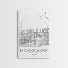 Load image into Gallery viewer, Rancho Cucamonga Street Map, California Map, City Map Art, Minimalist Art, Wall Art, Canvas Print, Office Wall Art, Bon Voyage Gift