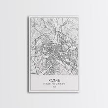 Load image into Gallery viewer, Rome Street Map, Italy Map, Europe City Map Art, Minimalist Art, Wall Art, Canvas Print, Girl Room Décor, Housewarming Gift, Travel Wall Art