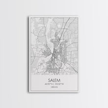 Load image into Gallery viewer, Salem Street Map, Oregon Map, City Map Art, Minimalist Art, Wall Art, Canvas Print, Dorm Room Décor, Graduation Gift, Travel Wall Print